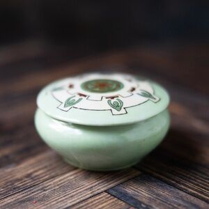 PH Leonard Vienna Austria porcelain trinket dish box antique blue green white